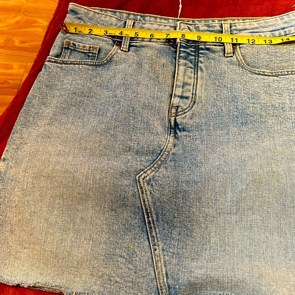 Jean skirts size 4 white washed and dark denim - dark can fit xs- we can fit 4-6